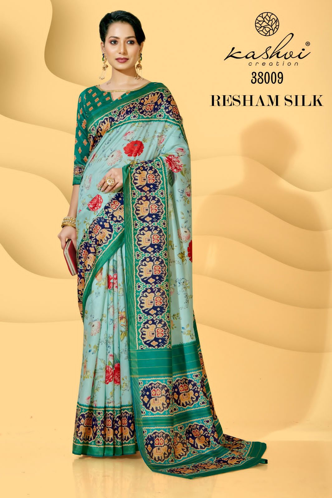 Kashvi Resham Silk 38001-38010 Wholesale Printed Sarees Catalog